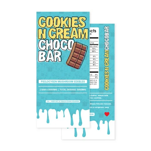 Magic Mushroom Cookies N Cream Chocolate Bar – 3 Grams